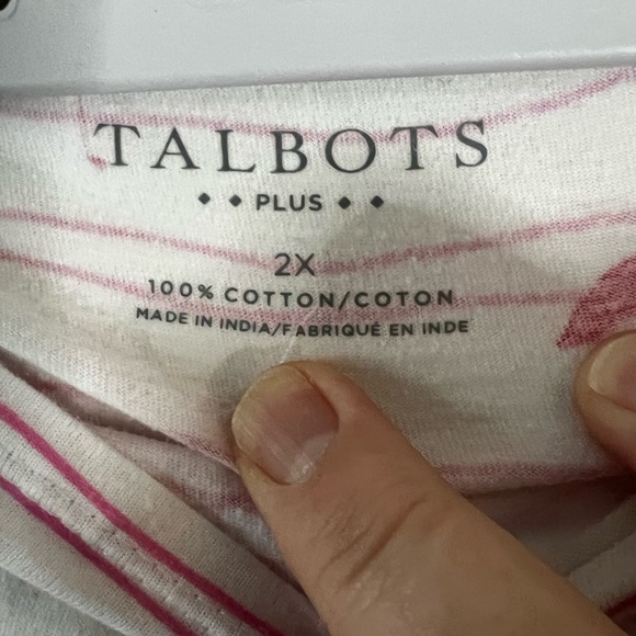 Pink Flamingos Talbots crewneck 3/4 sleeve shirt 🦩🦩 - Picture 5 of 6